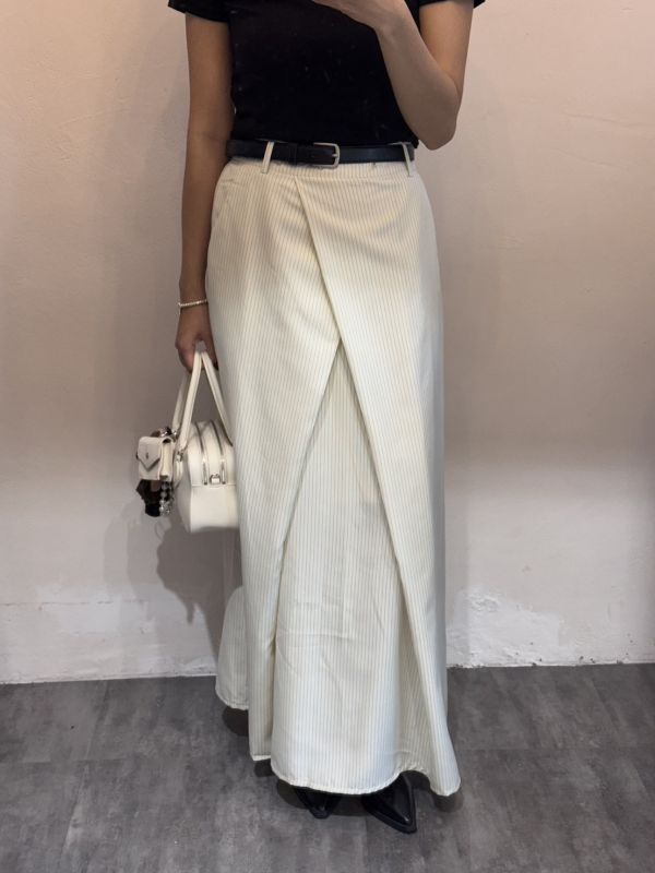 附帶條紋西裝長裙 