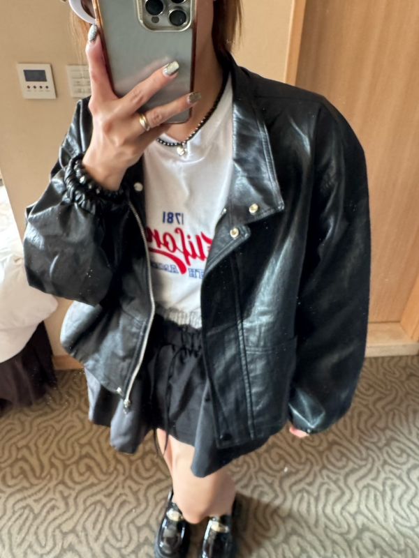 T18.口袋皮外套 