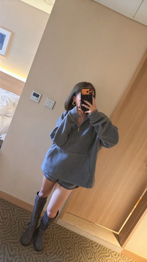 T01.休閒拉鍊短褲套裝 