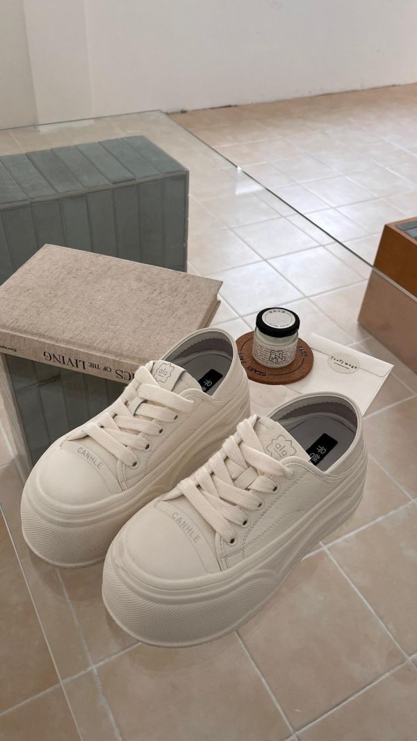 厚底增高真皮鞋 