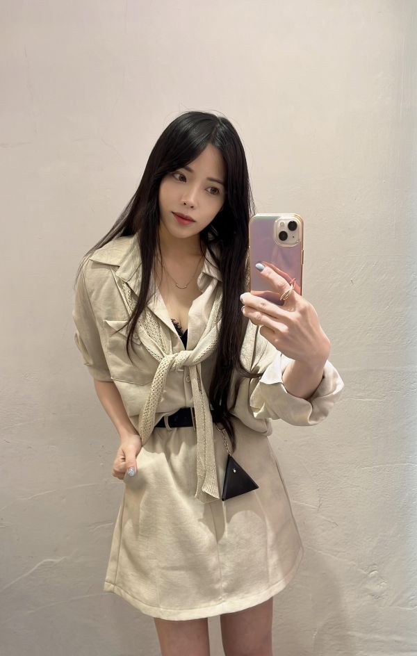 附披肩套裝（杏色） 