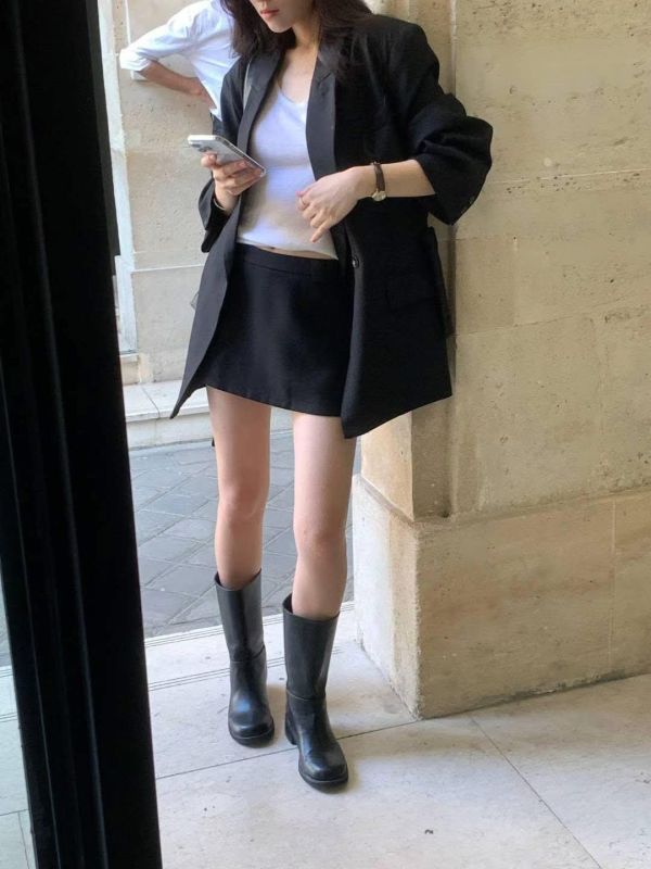 小腰帶西裝外套 
