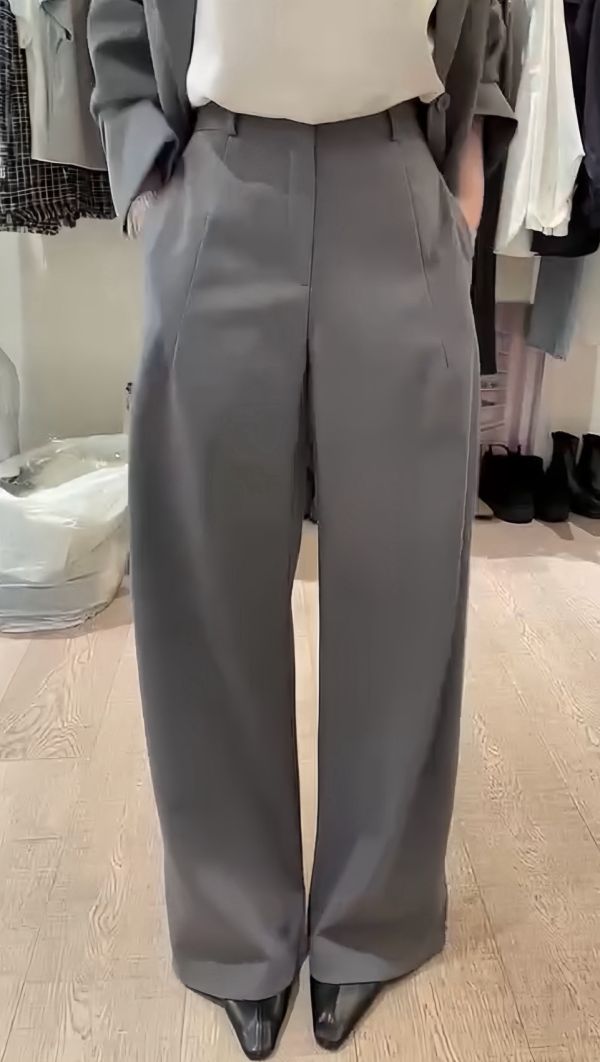 立體壓折西裝褲 