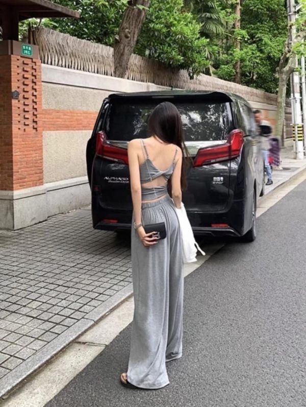 兩件式慵懶長褲套裝 