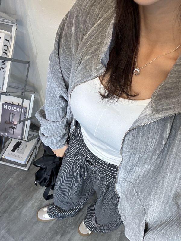 W013.壓折雙拉鍊外套 