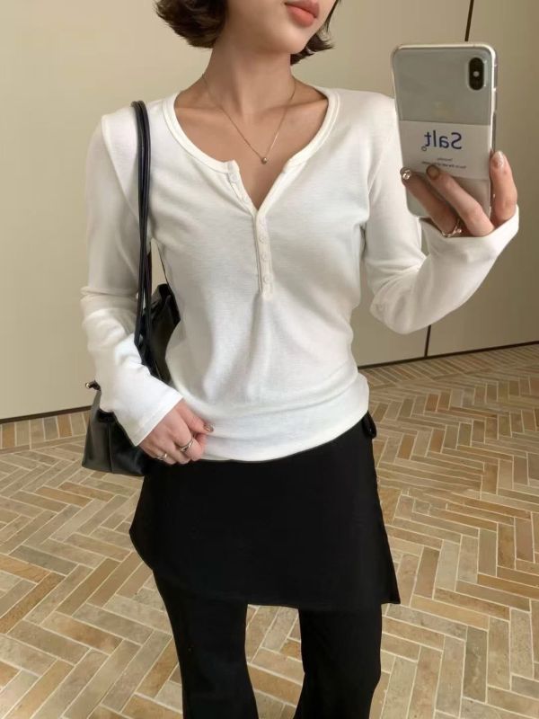 羊絨前釦發熱衣 