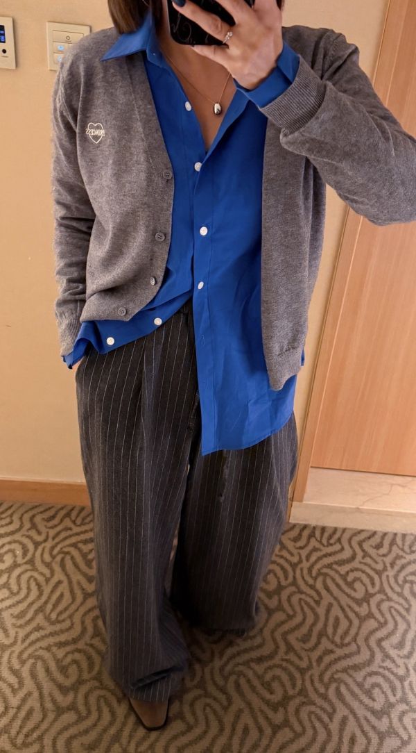 V03.毛呢線條長褲 