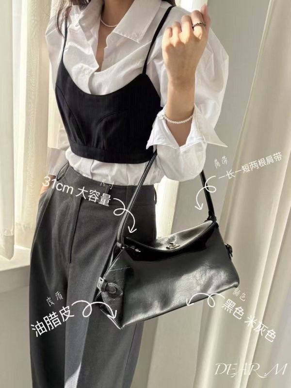 真皮油臘單肩斜挎包 