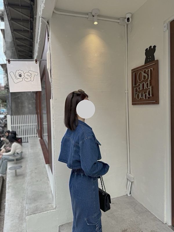 丹寧工裝裙 