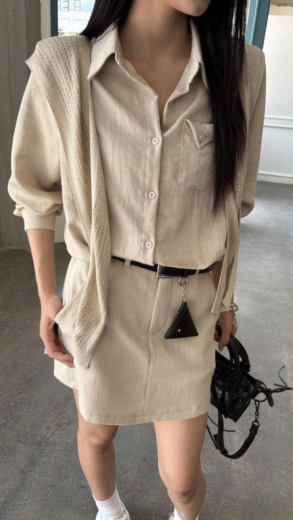 附披肩套裝（杏色） 