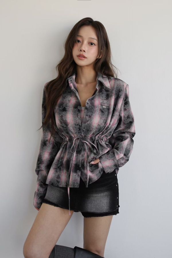 S012.水墨感襯衫背心 