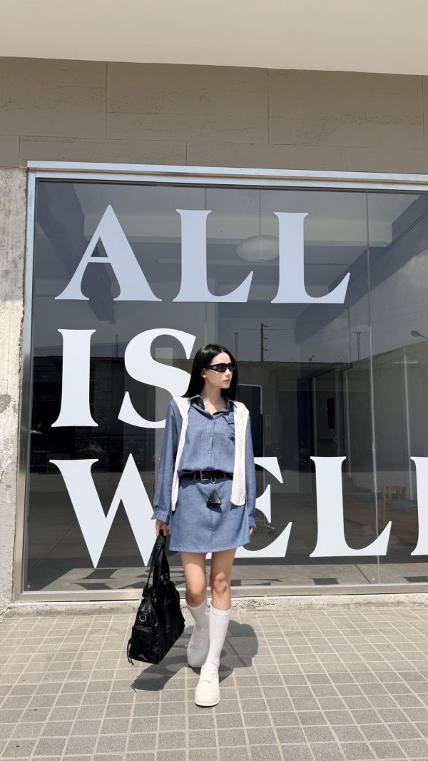 附披肩套裝（藍色） 