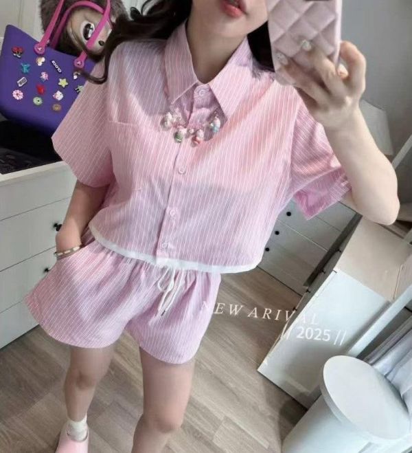 可愛短袖襯＋短褲套裝 