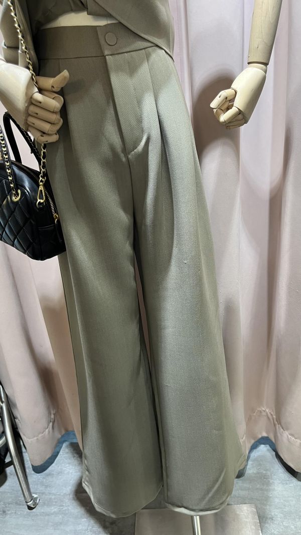 馬甲腰帶長褲套裝 