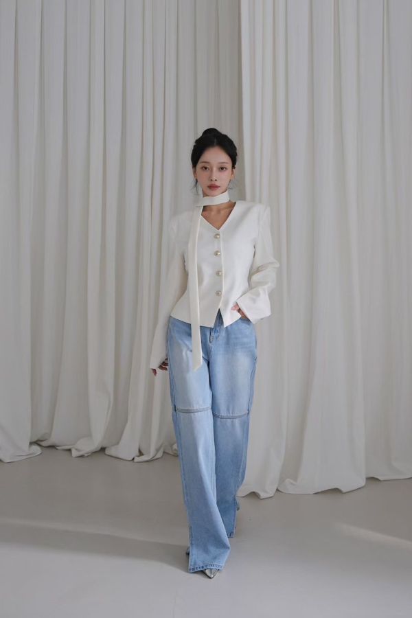 S02.Ｖ領純色外套 