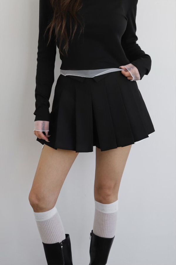 S07.迷你百摺褲裙 