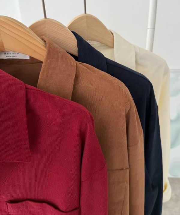 V022.純色燈芯絨襯 