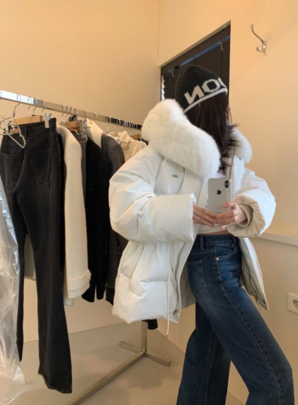 V024.鴨絨狐狸毛保暖外套 