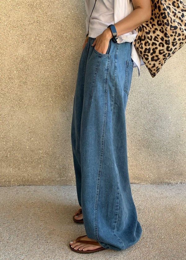 百搭抽繩闊腿褲 