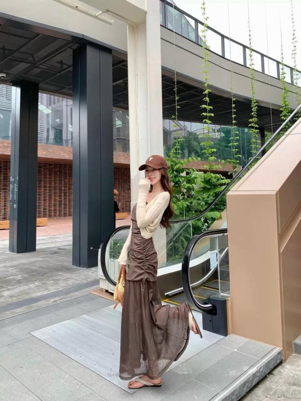 抹胸拼接紗洋裝 