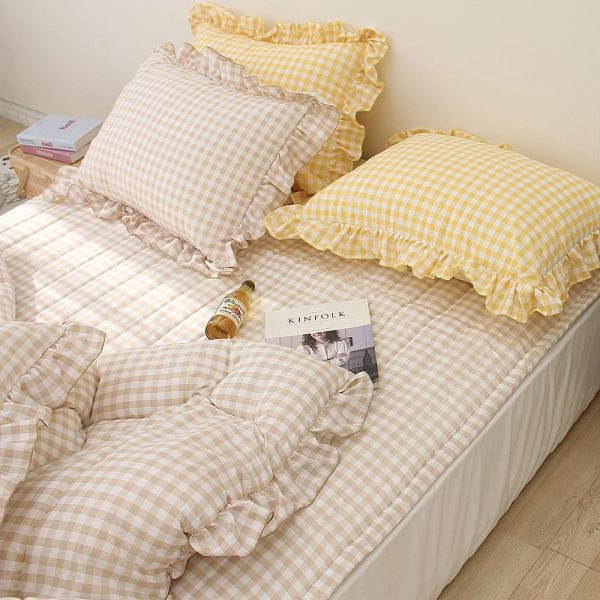 U02.格紋滾邊四季被 