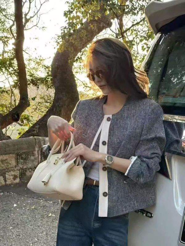 小香短版編織外套 