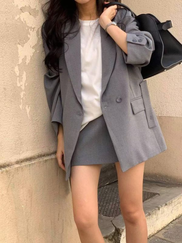 小腰帶西裝外套 