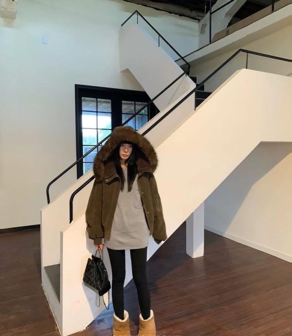 熊熊毛大毛領外套 