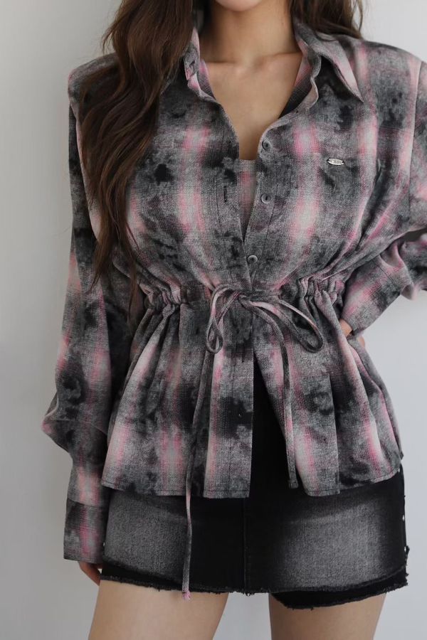 S012.水墨感襯衫背心 