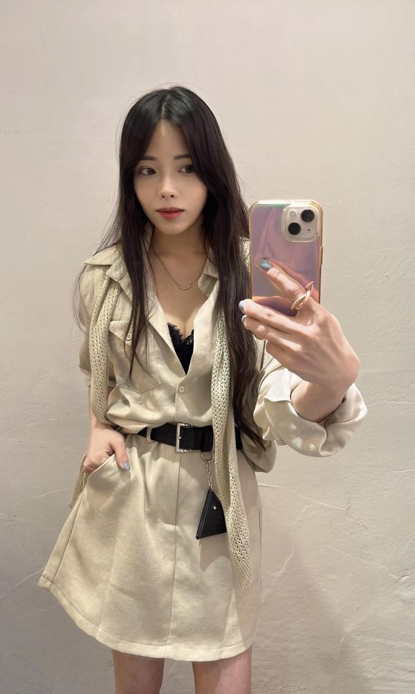 附披肩套裝（杏色） 