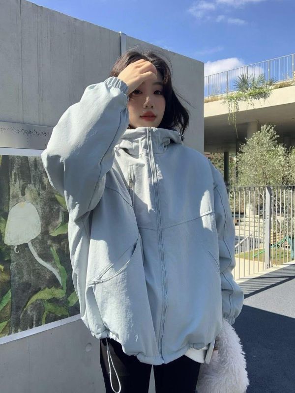 連帽防風內絨外套 