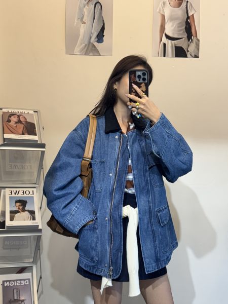 T03.撞色牛仔外套 