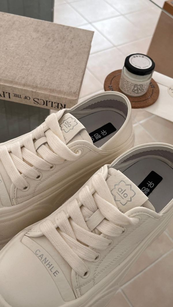 厚底增高真皮鞋 