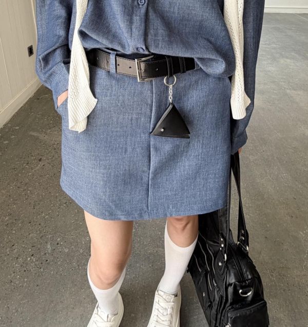 附披肩套裝（藍色） 