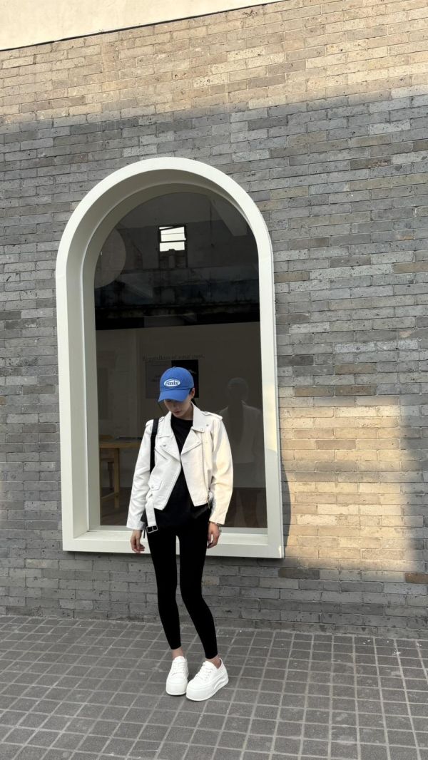 高級羊紋觸感騎士外套 