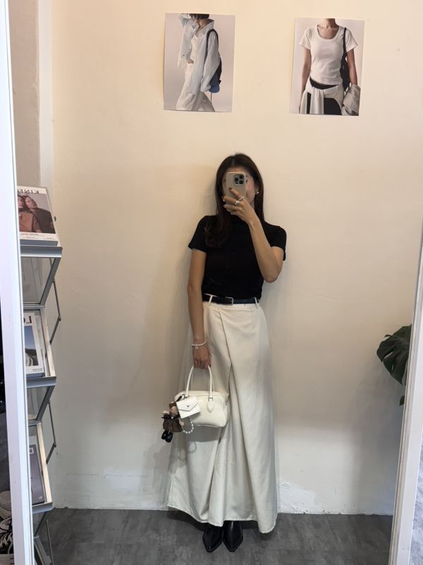 附帶條紋西裝長裙 