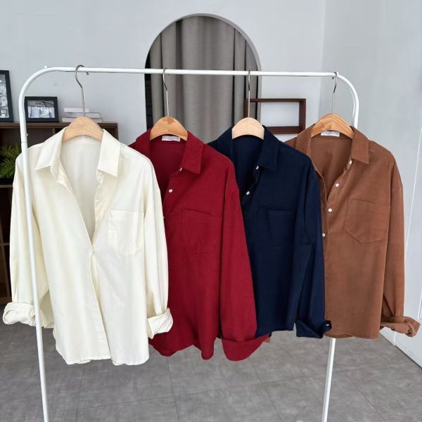 V022.純色燈芯絨襯 