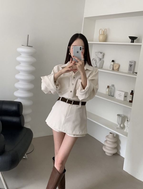 V019.燈芯絨襯＋短褲裙 