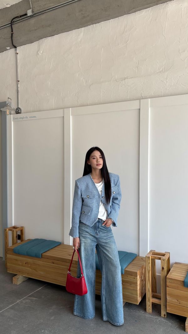 小香質感毛鬚外套（藍色） 