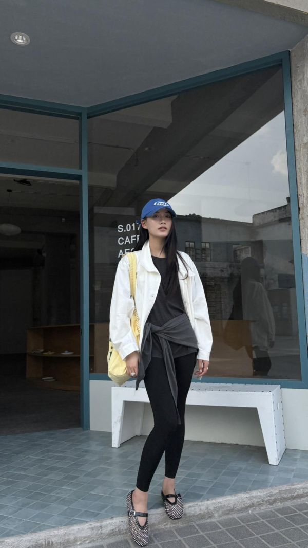 前口袋長版工裝薄外（白色） 