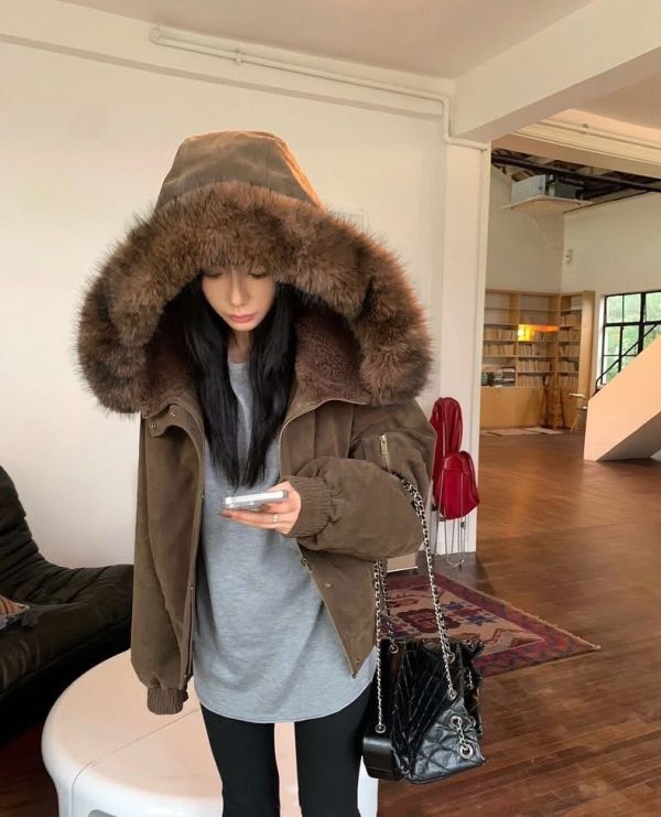 熊熊毛大毛領外套 