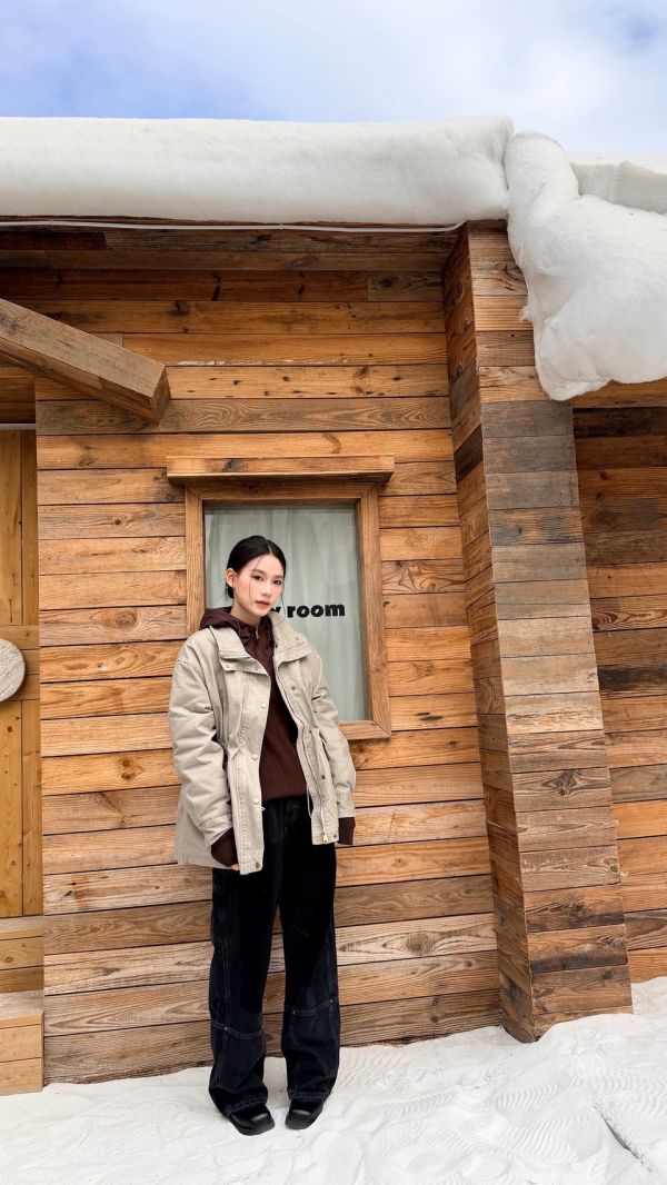 羽絨軍外套（卡其色） 