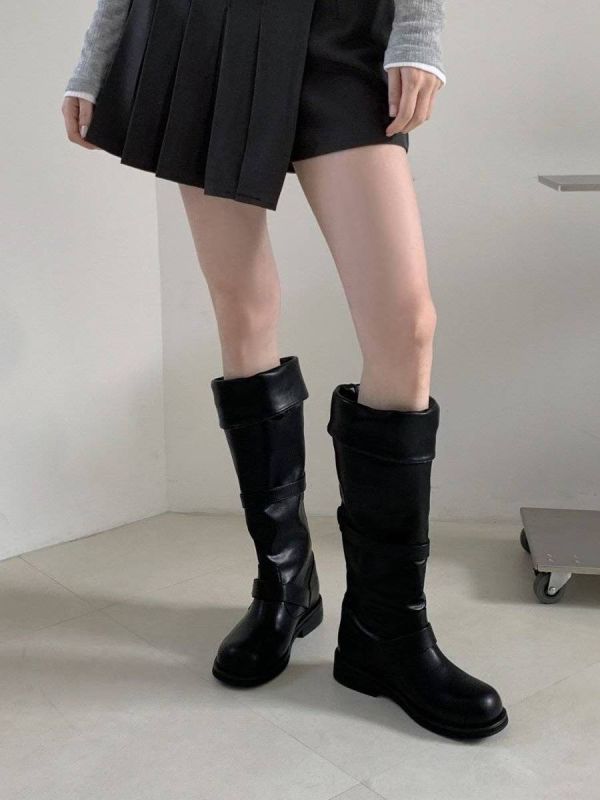 T016.帥氣皮革騎士靴 