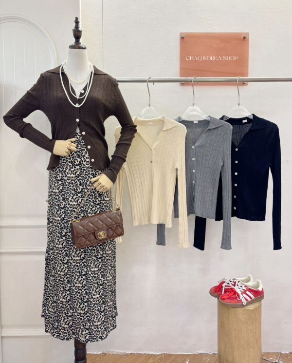 Ｖ領釦針織上衣 