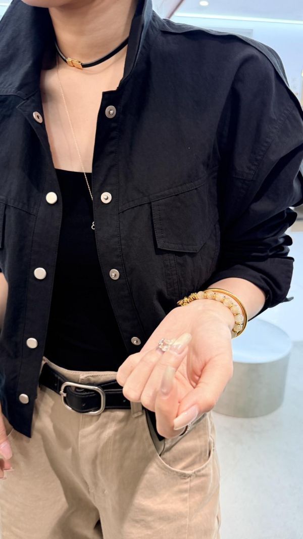 立領工裝短版外套 