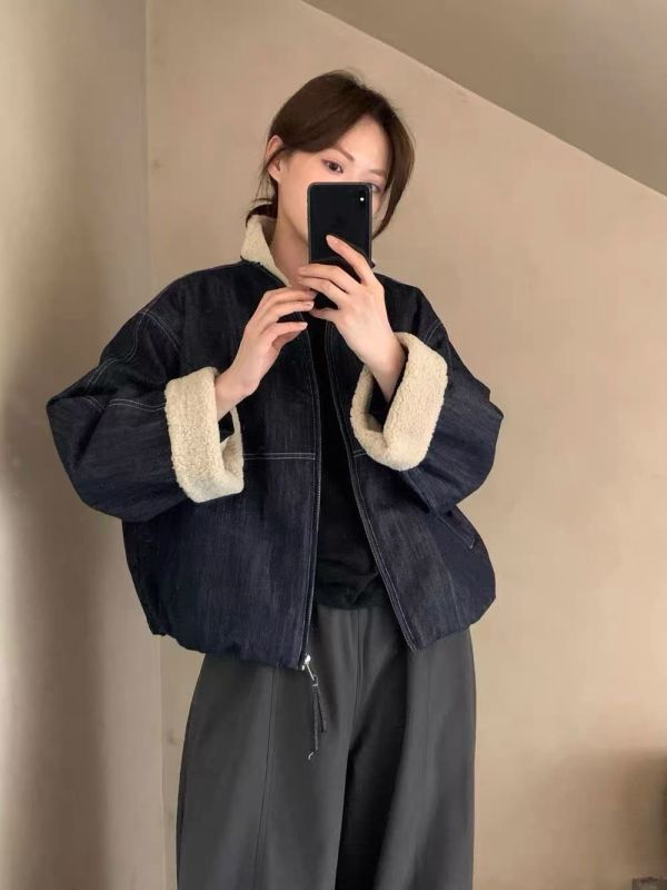 羊羔毛牛仔外套 