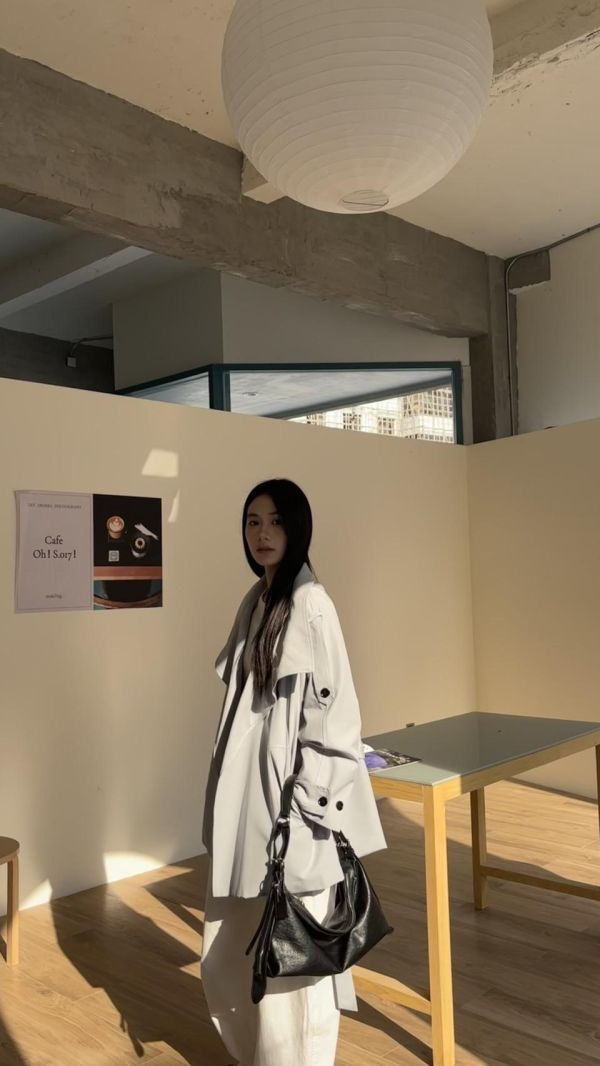 大翻領風衣外套 