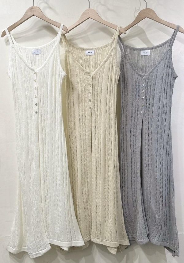 下開衩針織長版背心 