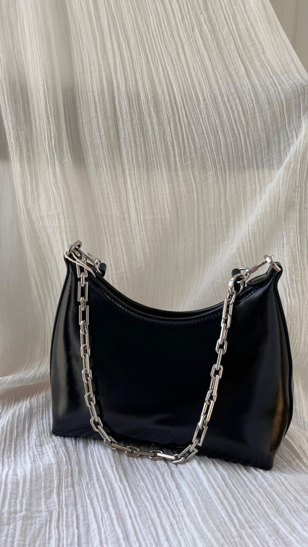 真皮雙鏈月牙包（黑色） 