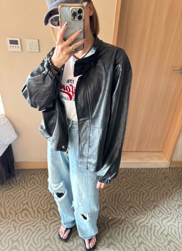 T18.口袋皮外套 